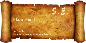 Stum Emil névjegykártya